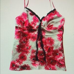 Multicolored Fitted Camisole with Tie Front